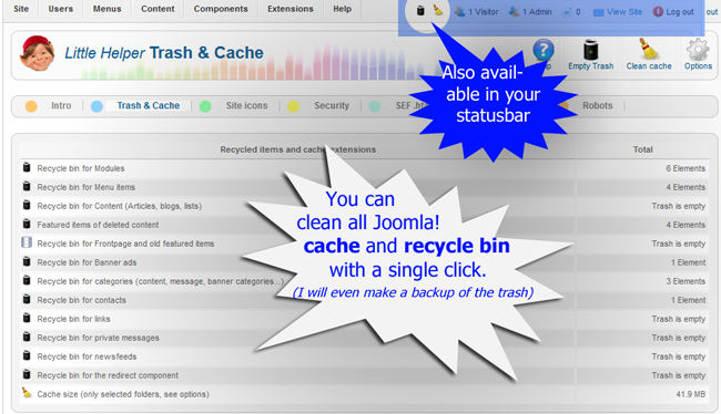 Joomla Trash Content