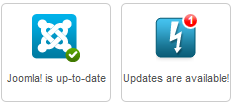 Joomla update icons in the control panel